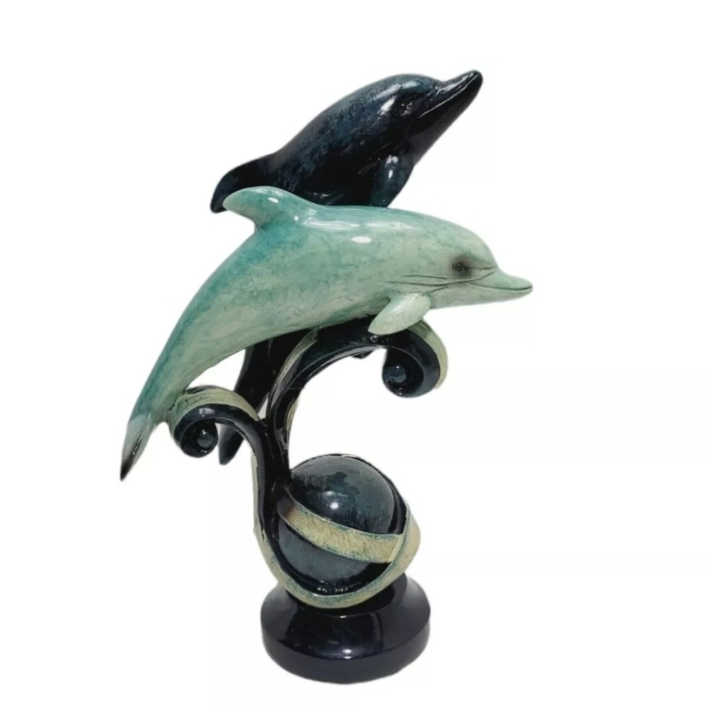 Black and Green Dolphin Sculpture